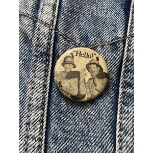 Laurel & Hardy Pinback Vintage Button Badge Old Hollywood Comedy Movies #301 Pin